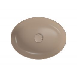 Cersanit Larga umywalka 50,5x38,5 cm nablatowa owalna brązowy mat K677-052