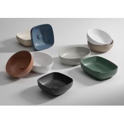 Cersanit Larga umywalka 50,5x38,5 cm nablatowa owalna brązowy mat K677-052