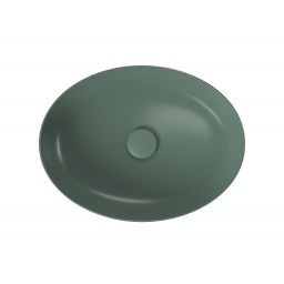 Cersanit Larga umywalka 50,5x38,5 cm nablatowa owalna zielony mat K677-054