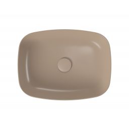 Cersanit Larga umywalka 50x38,5 cm nablatowa prostokątna brązowy mat K677-063