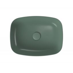 Cersanit Larga umywalka 50x38,5 cm nablatowa prostokątna zielony mat K677-065