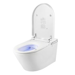 Clean Wave Breeze toaleta myjąca wisząca bez kołnierza ze spłukiwaniem wirowym biała CWB700