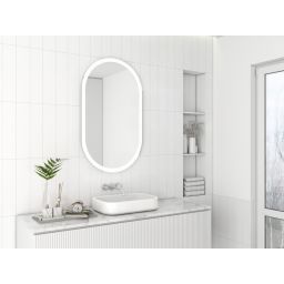 Dubiel Vitrum Cafe lustro 100x60 cm owalne z oświetleniem LED