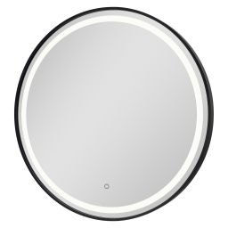 Dubiel Vitrum Moon lustro 70x70 cm okrągłe z oświetleniem LED rama czarna