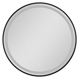 Dubiel Vitrum Moon lustro 70x70 cm okrągłe z oświetleniem LED rama czarna