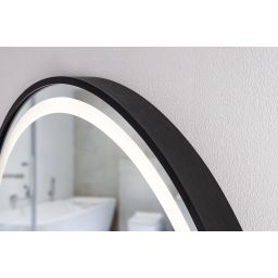 Dubiel Vitrum Moon lustro 70x70 cm okrągłe z oświetleniem LED rama czarna