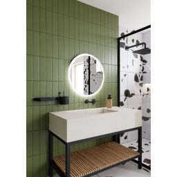 Dubiel Vitrum Niva lustro 70x70 cm okrągłe z oświetleniem LED