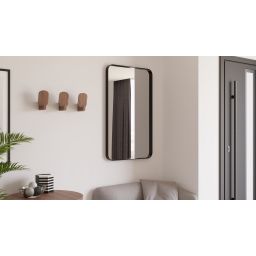 Dubiel Vitrum Rio Black lustro łazienkowe 50x80 cm prostokątne rama czarna