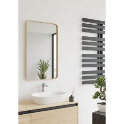 Dubiel Vitrum Rio Gold lustro łazienkowe 50x80 cm prostokątne rama złota