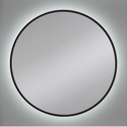 Dubiel Vitrum Zoe lustro 60x60 cm okrągłe z oświetleniem czarny