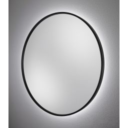 Dubiel Vitrum Zoe lustro 70x70 cm okrągłe z oświetleniem czarny