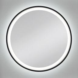 Dubiel Vitrum Holiday lustro 70x70 cm okrągłe z oświetleniem czarny