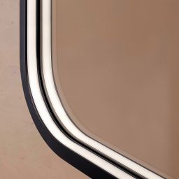 Dubiel Vitrum Soho lustro 60x80 cm z oświetleniem czarny