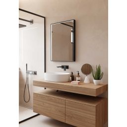 Dubiel Vitrum Poe lustro 60x80 cm prostokątne z oświetleniem czarny