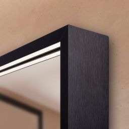 Dubiel Vitrum Poe lustro 60x80 cm prostokątne z oświetleniem czarny