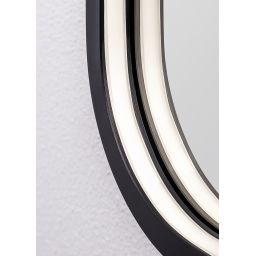 Dubiel Vitrum Loki lustro 40x80 cm owalne z oświetleniem czarny