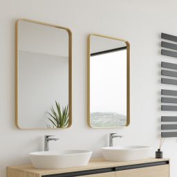 Dubiel Vitrum Rio Gold lustro łazienkowe 50x80 cm prostokątne rama złota