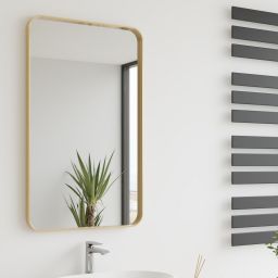 Dubiel Vitrum Rio Gold lustro łazienkowe 60x100 cm prostokątne rama złota