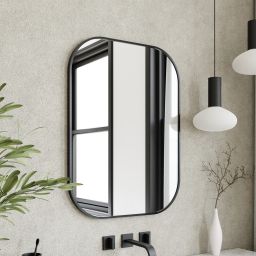 Dubiel Vitrum Luis lustro łazienkowe 60x80 cm owalne rama czarna