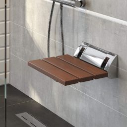 Deante Vital siedzisko prysznicowe dla niepełnosprawnych składane brązowe NIV451P