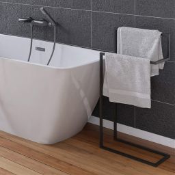 Deante Mokko wieszak na ręczniki stojący czarny mat ADMN622