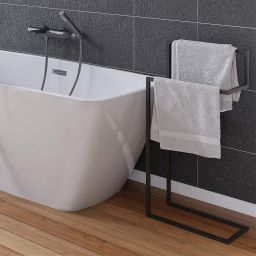 Deante Mokko wieszak na ręczniki stojący czarny mat ADMN632