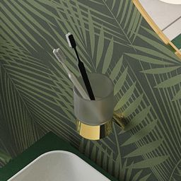 Deante Silia kubek na szczoteczki biały-złoty ADIZ911