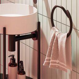 Deante Silia Nero wieszak na ręcznik okrągły czarny mat ADIN611