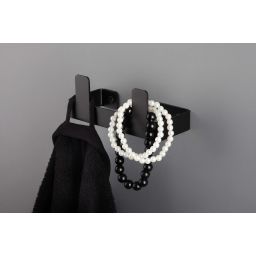 Deante Mokko haczyk na ręcznik podwójny czarny mat ADMN121