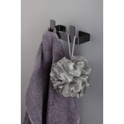 Deante Mokko haczyk na ręcznik podwójny czarny mat ADMN121