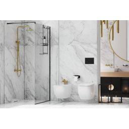 Deante Mokko uchwyt na papier toaletowy z półką czarny mat ADMN221