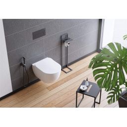 Deante Mokko stojak na papier toaletowy i szczotkę WC czarny mat ADMN242