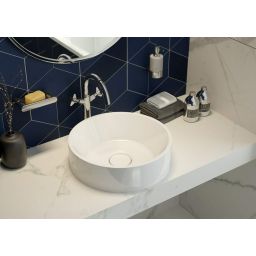 Deante Round dozownik do mydła 200 ml ścienny szkło mleczne/chrom połysk ADR0421