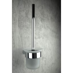 Deante Round szczotka toaletowa ścienna szkło mleczne/chrom połysk ADR0711