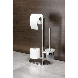 Deante Round stojak na papier toaletowy ze szczotką do WC chrom połysk ADR0732