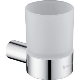 Deante Round kubek na szczoteczki ścienny szkło mleczne/chrom błyszczący ADR0911