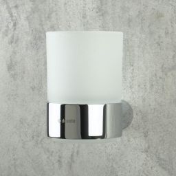 Deante Round kubek na szczoteczki ścienny szkło mleczne/chrom błyszczący ADR0911