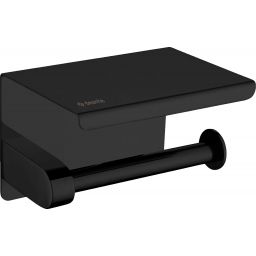 Deante Round uchwyt na papier toaletowy z półką czarny mat ADRN221