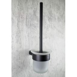 Deante Round szczotka toaletowa ścienna szkło mleczne/czarny mat ADRN711