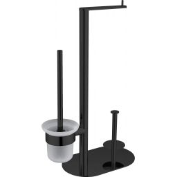 Deante Round stojak na papier toaletowy ze szczotką WC czarny mat ADRN732