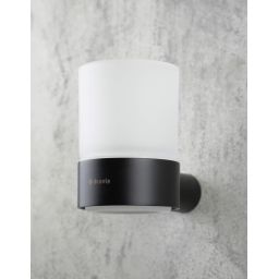 Deante Round kubek na szczoteczki ścienny szkło mleczne/czarny mat ADRN911