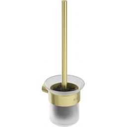 Deante Round szczotka toaletowa ścienna szkło mleczne/złoty szczotkowany ADRR711