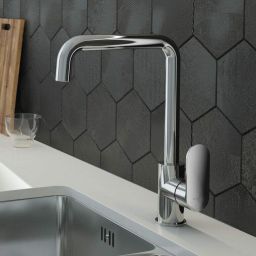 Deante Alpinia bateria kuchenna stojąca chrom BGA063M