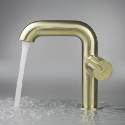 Deante Silia bateria umywalkowa stojąca złota BQSR24M