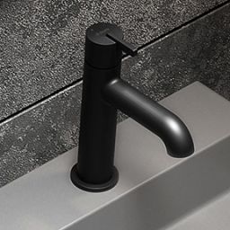 Deante Silia bateria umywalkowa stojąca czarna BQSN20M