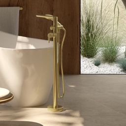 Deante Arnika bateria wannowo-prysznicowa wolnostojąca złota BQA_R17M