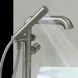 Deante Silia Hexa bateria wannowo-prysznicowa wolnostojąca stal szczotkowana BHS_F17M