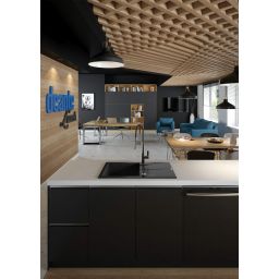 Deante Gerbera bateria kuchenna stojąca chrom-czarna BGBB720