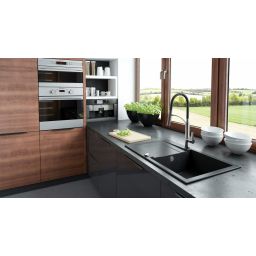 Deante Gerbera bateria kuchenna stojąca chrom-czarna BGBB720