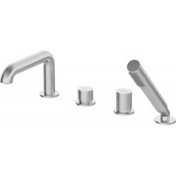 Deante Silia Hexa bateria wannowo-prysznicowa nawannowa stal BHS_F14M